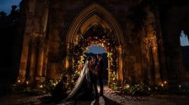 dark romance wedding lighting